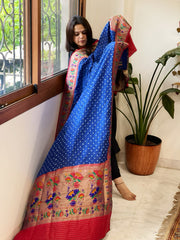 Bandhani with Woven Paithani Dupatta in Fine Blended Silk
