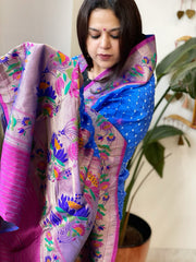 Bandhani with Woven Paithani Dupatta in Fine Blended Silk