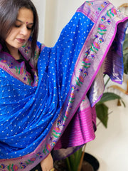 Bandhani with Woven Paithani Dupatta in Fine Blended Silk