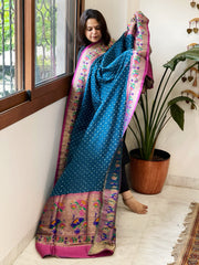 Bandhani with Woven Paithani Dupatta in Fine Blended Silk