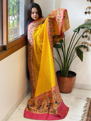 Bandhani with Woven Paithani Dupatta in Fine Blended Silk