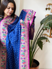 Bandhani with Woven Paithani Dupatta in Fine Blended Silk