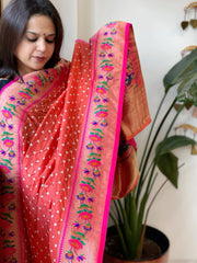 Bandhani with Woven Paithani Dupatta in Fine Blended Silk