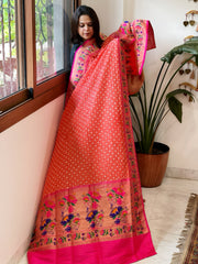 Bandhani with Woven Paithani Dupatta in Fine Blended Silk