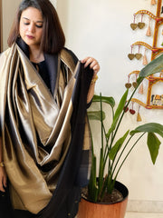 Black Zari Reversible Woollen Shawl