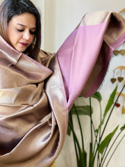 Lilac Zari Reversible Woollen Shawl