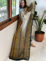 Black Handmade Kantha Dupatta in Silk
