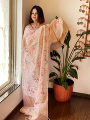 Organza Dupatta with cross-stitch embroidery