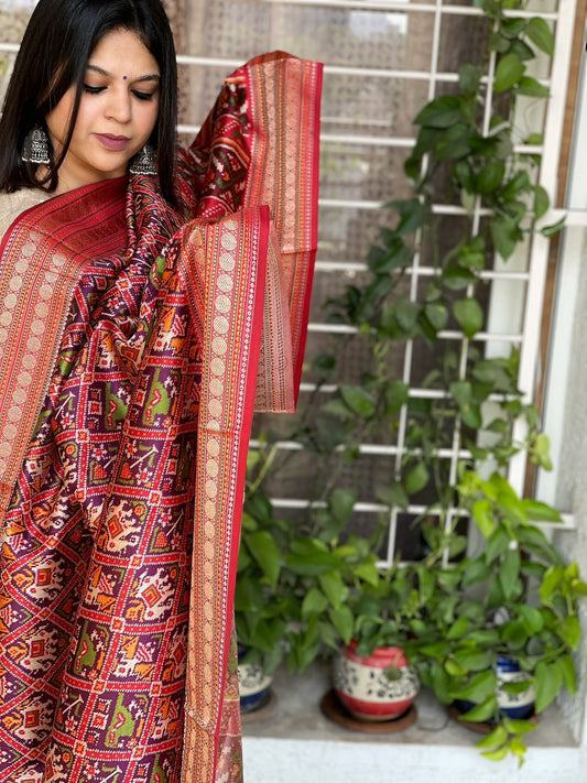 Printed Patola Dupatta in Fine Art Silk