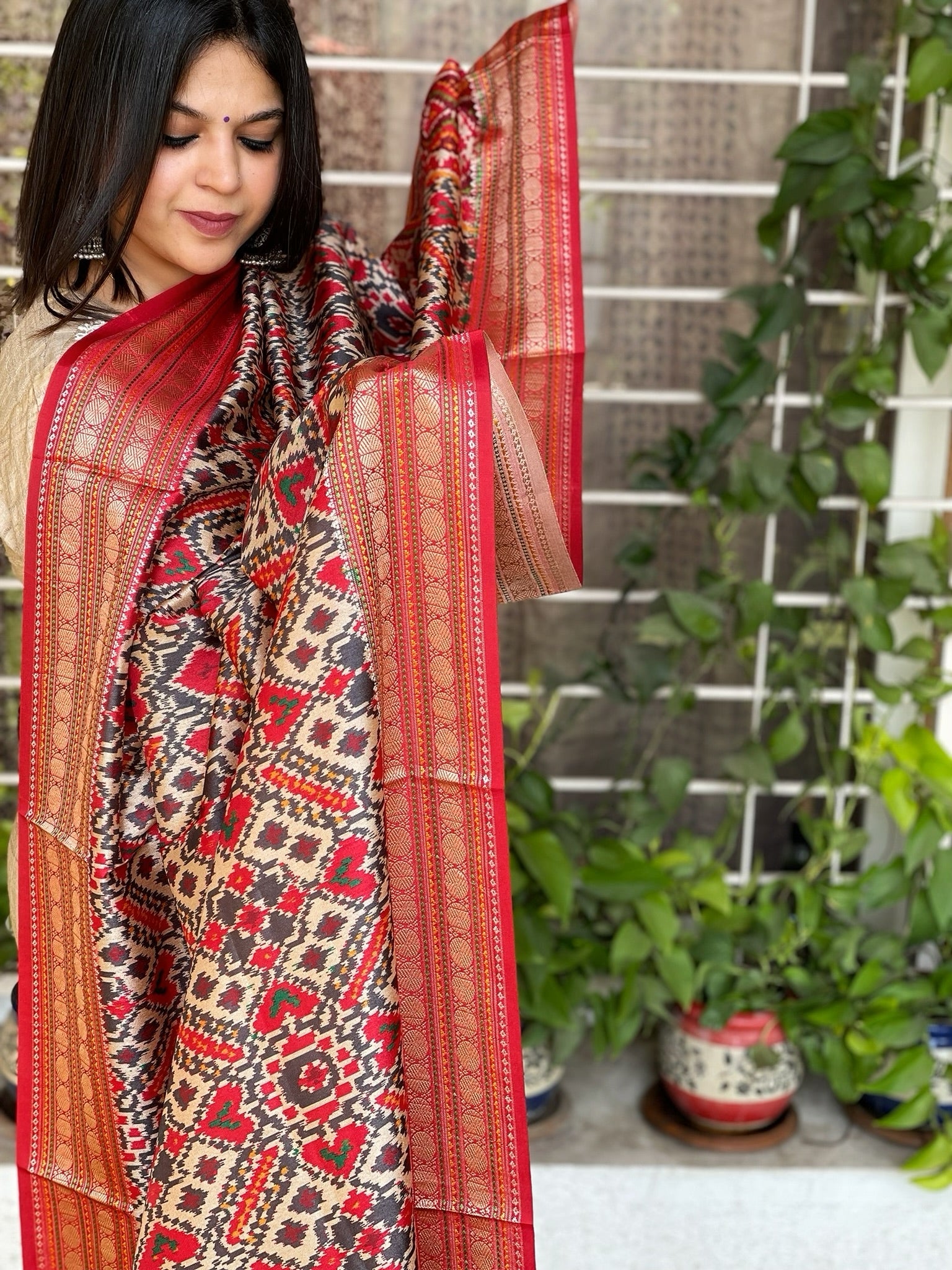 Printed Patola Dupatta in Fine Art Silk