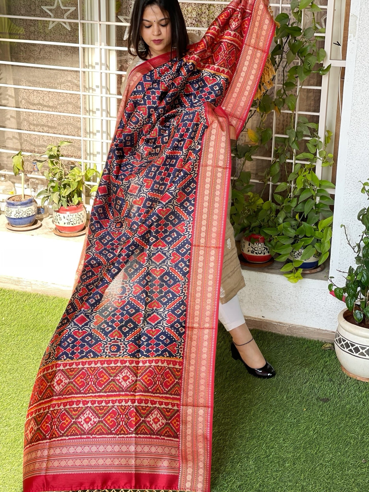 Printed Patola Dupatta in Fine Art Silk