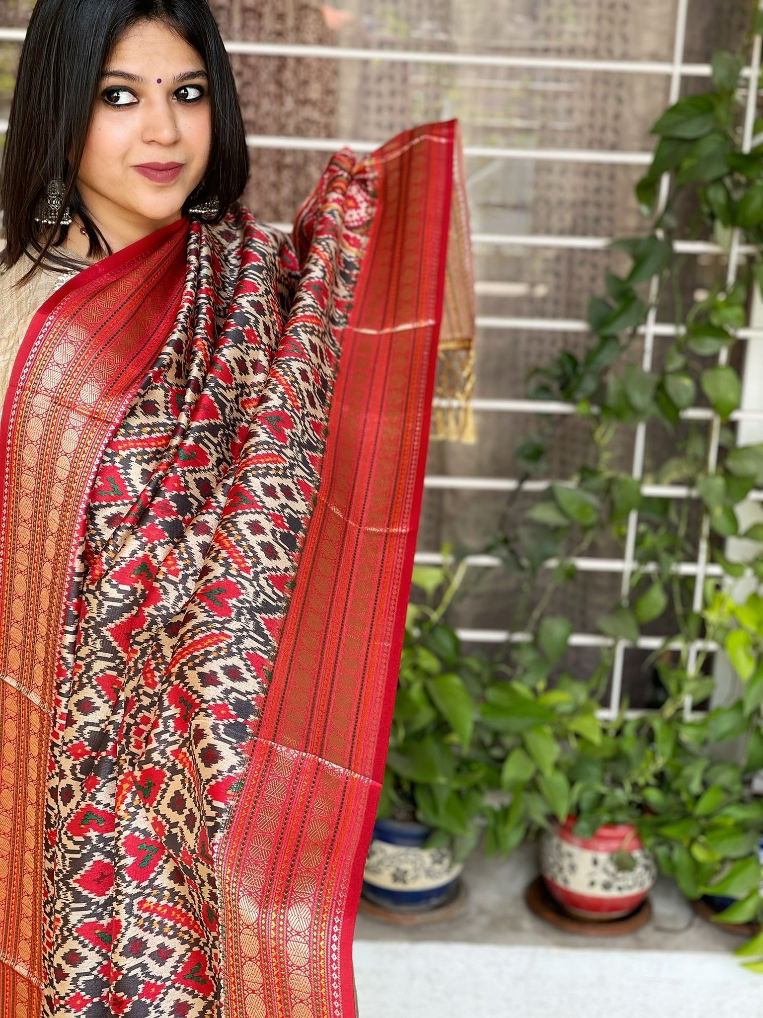 Printed Patola Dupatta in Fine Art Silk