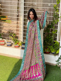 Pure Silk Dupatta with Beads, Sequin, Real Mirror Pasting Handwork