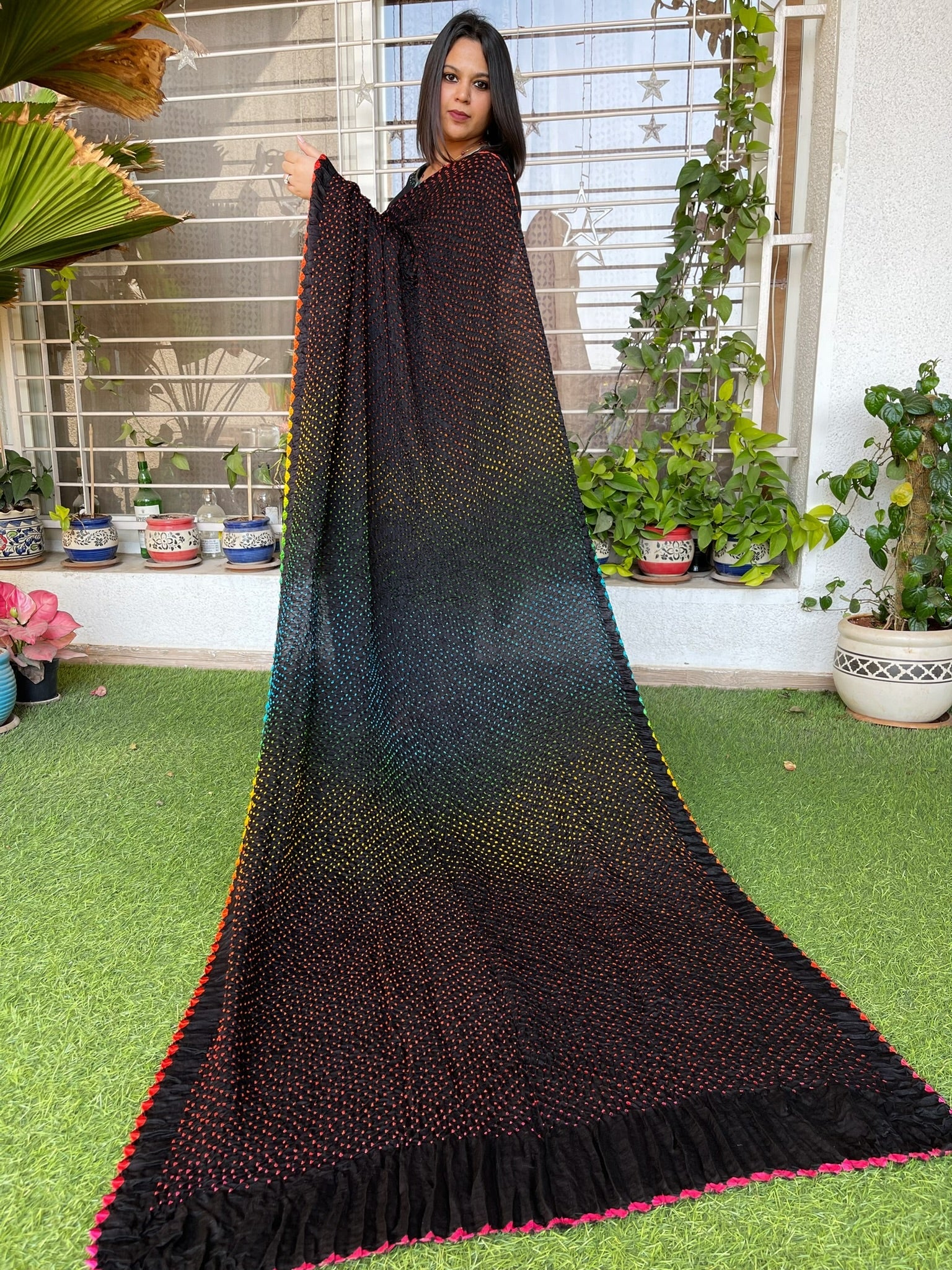Rai Bandhej Saree in Pure Gajji Silk