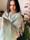Silk Tissue Dupatta with Heavy Thread Embroidery