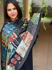 Ajrakh Patchwork Dupatta in Modal Silk - Masakalee