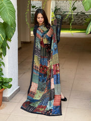 Ajrakh Patchwork Dupatta in Modal Silk - Masakalee