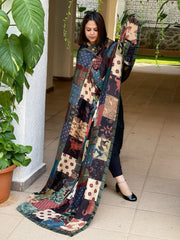 Ajrakh Patchwork Dupatta in Modal Silk - Masakalee