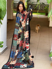 Ajrakh Patchwork Dupatta in Modal Silk - Masakalee