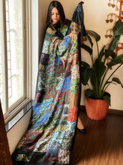 Ajrakh Patchwork Dupatta in Silk - Masakalee