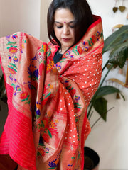 Bandhani with Woven Paithani Dupatta in Fine Blended Silk - Masakalee