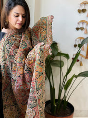 Black Chinon Dupatta with Aari Embroidery - Masakalee