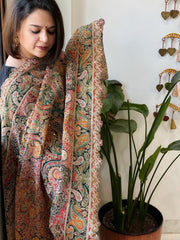 Black Chinon Dupatta with Aari Embroidery - Masakalee