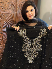 Black Suit Set with Mukaish Badla Handwork in Pure Organza - Masakalee