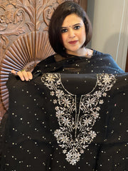 Black Suit Set with Mukaish Badla Handwork in Pure Organza - Masakalee