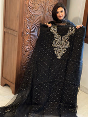 Black Suit Set with Mukaish Badla Handwork in Pure Organza - Masakalee
