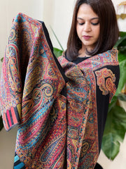 Black Woven Kaani Jaal Pashmina Shawl - Masakalee