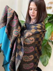 Black Woven Pashmina Zari Shawl with Kaani Pallu - Masakalee