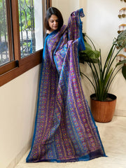 Blue Handmade Kantha Dupatta in Silk - Masakalee