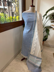 Blue Handwoven Suit Sets in Pure Cotton - Masakalee