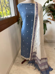 Blue Handwoven Suit Sets in Pure Cotton - Masakalee