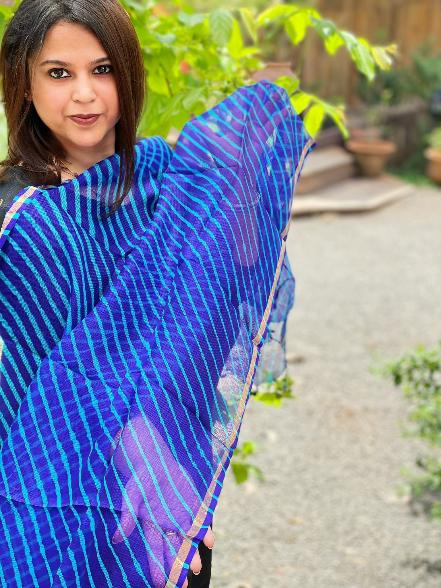 Blue Kota Silk Leheriya Dupatta - Masakalee