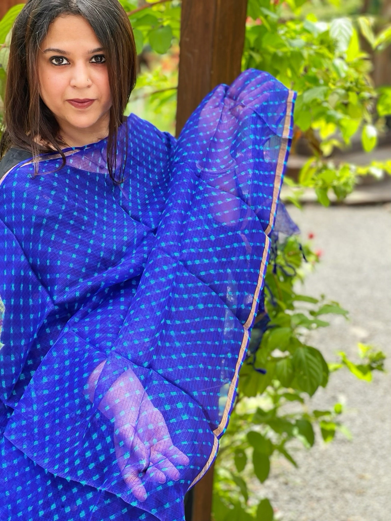 Blue Kota Silk Leheriya Dupatta - Masakalee