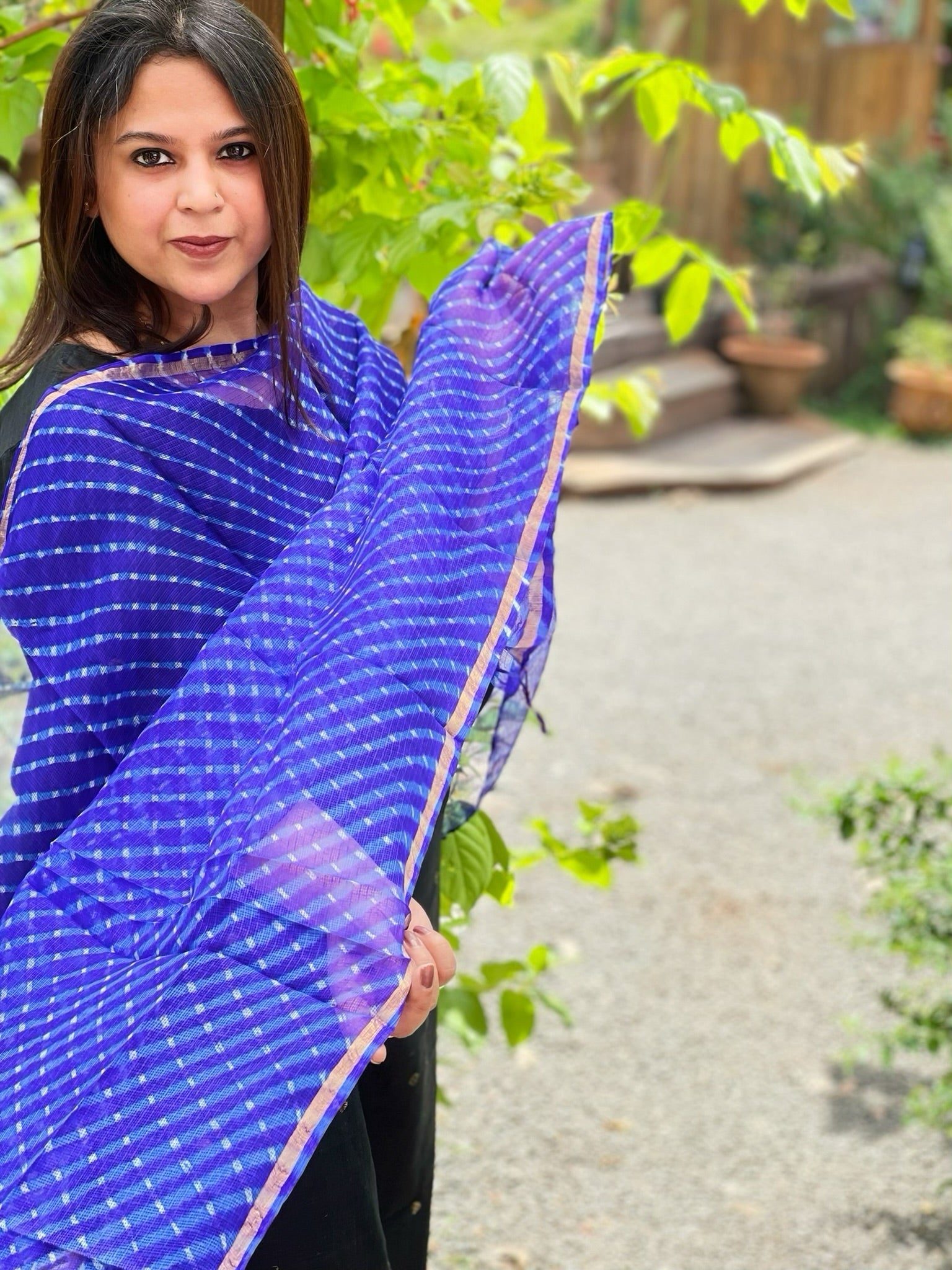 Blue Kota Silk Leheriya Dupatta - Masakalee