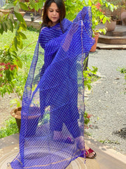 Blue Kota Silk Leheriya Dupatta - Masakalee