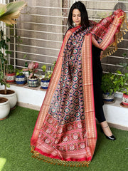 Blue Printed Patola Dupatta in Fine Art Silk - Masakalee