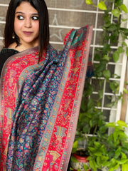 Blue Woven Pure Silk Kaani Dupatta - Masakalee