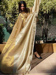 Chanderi Dupatta with Sona Rupa Zari - Masakalee