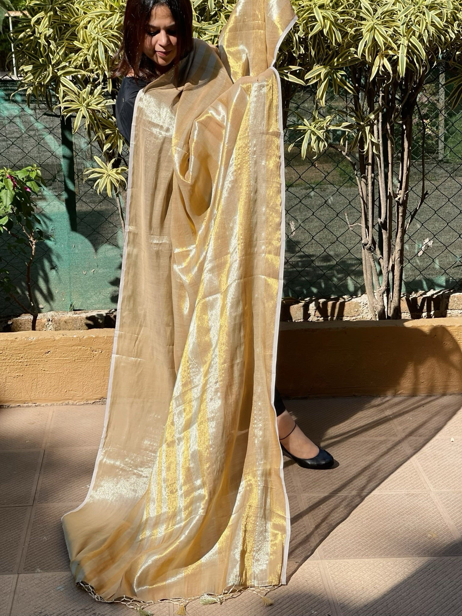 Chanderi Dupatta with Sona Rupa Zari - Masakalee