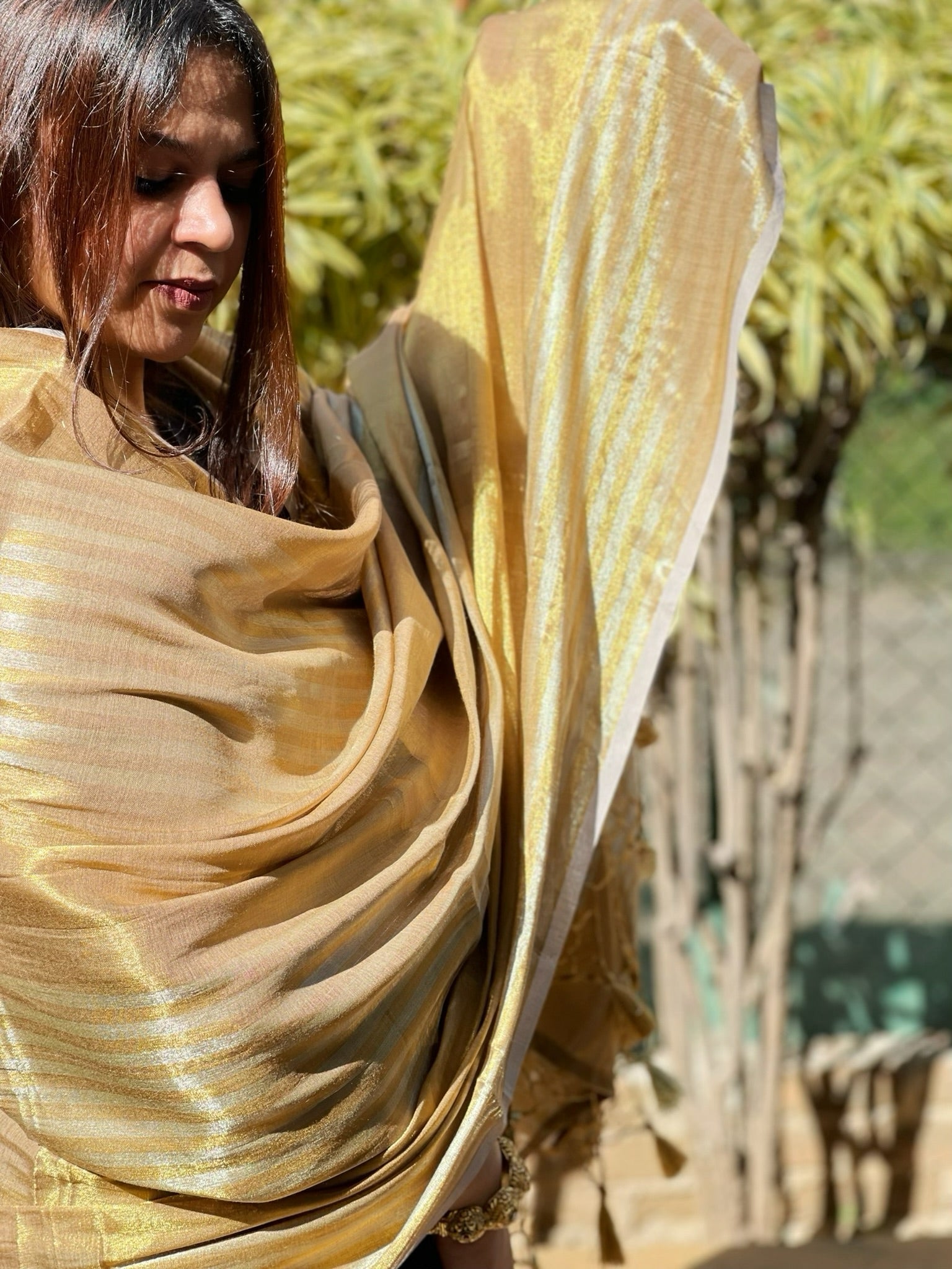 Chanderi Dupatta with Sona Rupa Zari - Masakalee