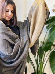 Charcoal Pashmina Shawl with Zari - Masakalee