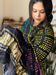 Cola Kodi Bandhej Dupatta in Gajji Silk - Masakalee