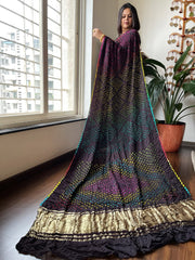 Cola Kodi Bandhej Saree in Pure Gajji Silk with Zari Pallu - Masakalee