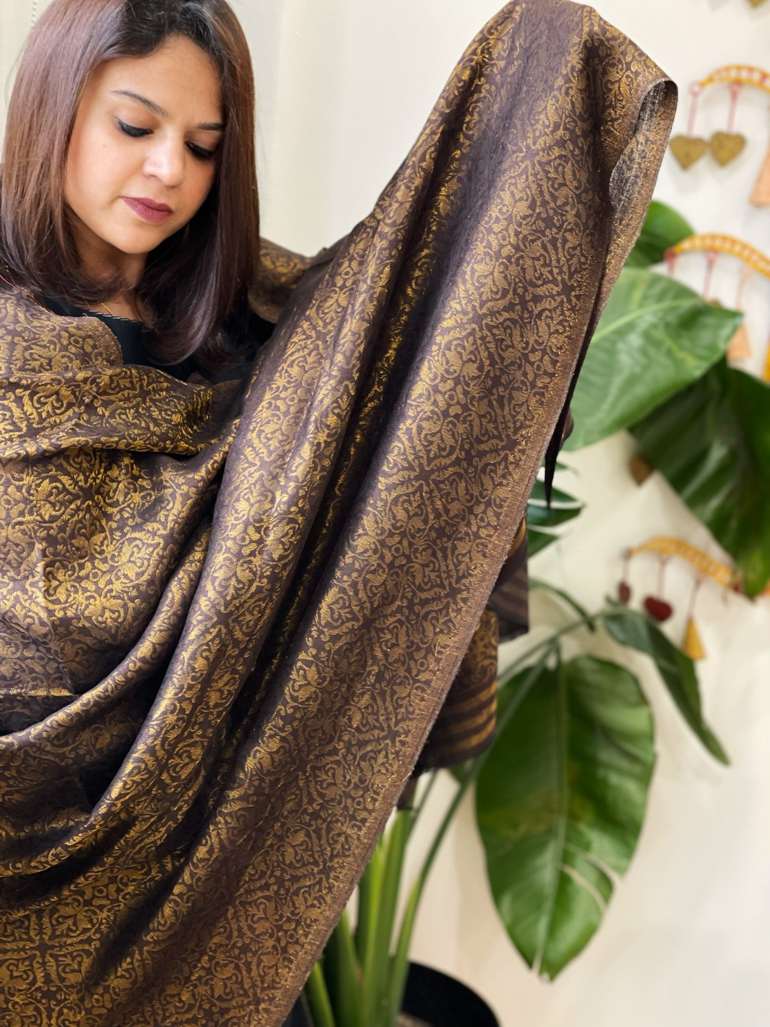 Cola Pashmina Shawl with Zari - Masakalee