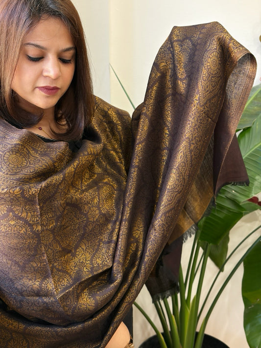 Cola Pashmina Stole with Zari - Masakalee