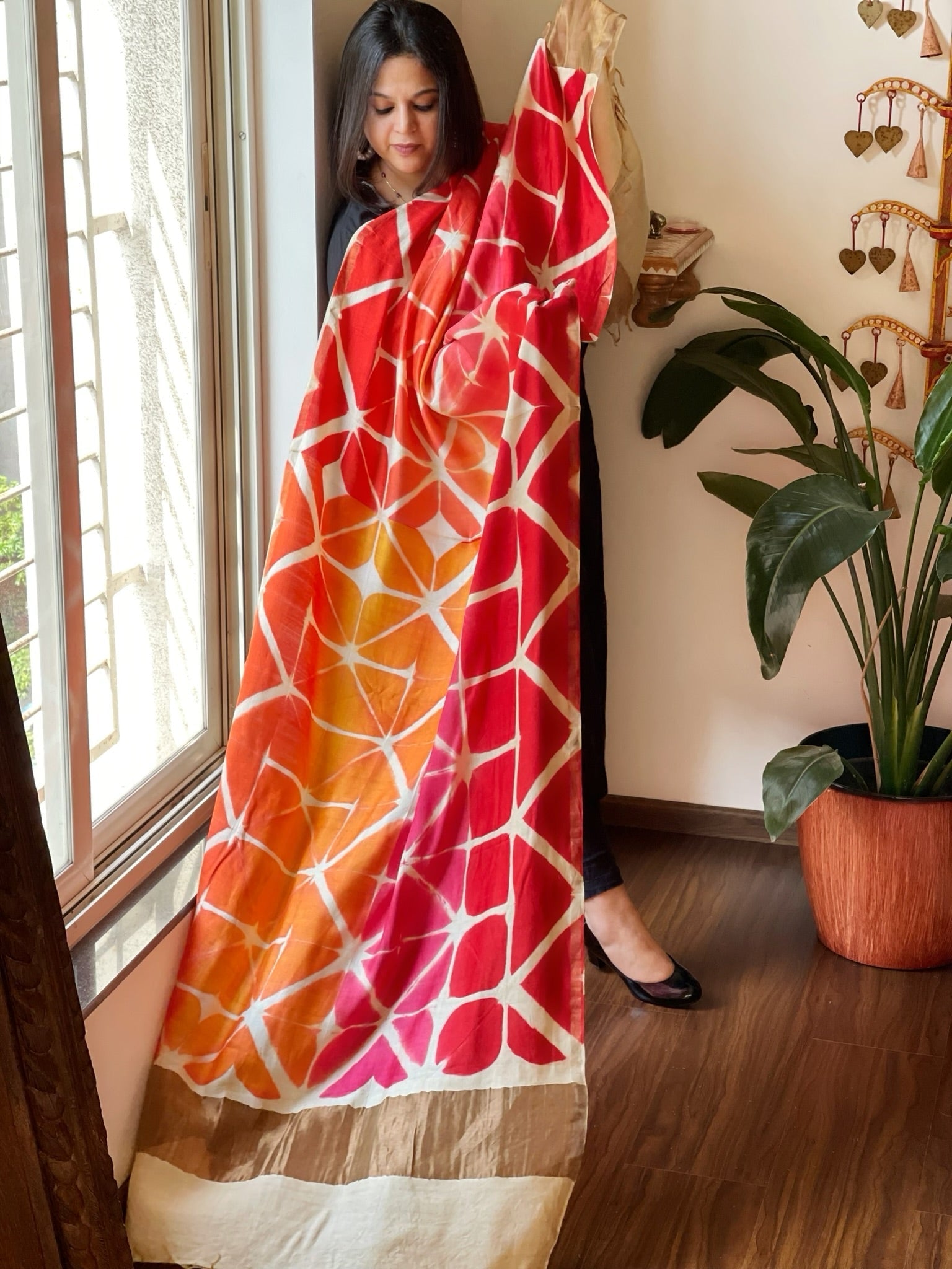 Cotton Silk Clamp Dyed Dupatta - Masakalee